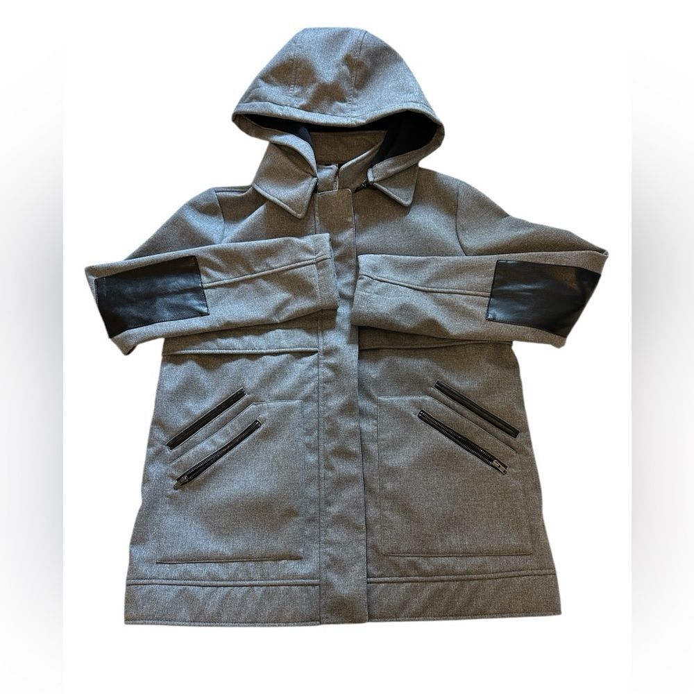 Fabletics LNC fleece lined utility coat medium grey black